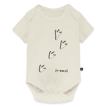 T-Rex Trittsiegel und Fährte - Baby Premium Kurzarmbody - Naturweiß - Vorne