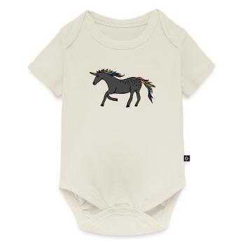 Licorne rapide - Body à manches courtes Premium Bébé - blanc cassé - Devant