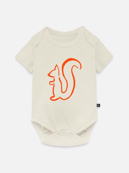 Eichhörnchen - Baby Premium Kurzarmbody - Naturweiß