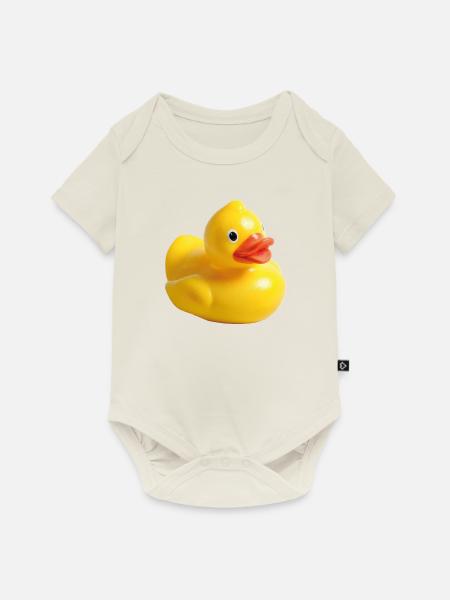 Quietscheente - Baby Premium Kurzarmbody - Naturweiß