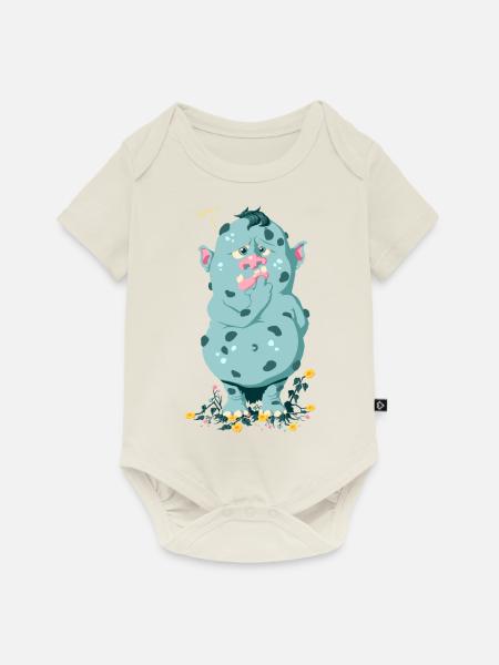 Troll im Blumenbeet Sorry - Baby Premium Kurzarmbody - Naturweiß