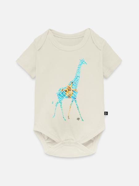 Giraffception - Baby Premium Kurzarmbody - Naturweiß