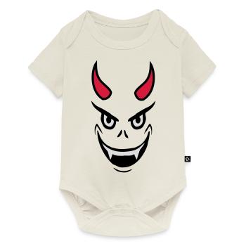 Evil Devil Face Design - Baby Premium short-sleeve bodysuit - off white - Front