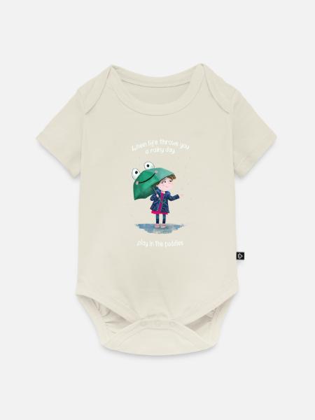 Mädchen mit Regenschirm - Baby Premium Kurzarmbody - Naturweiß