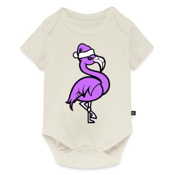 Flamingo Comique Noël - Body à manches courtes Premium Bébé - blanc cassé - Devant