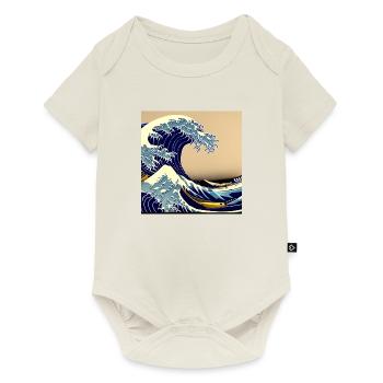 Vague de kanagawa, vague, illustration, Japon - Body à manches courtes Premium Bébé - blanc cassé - Devant
