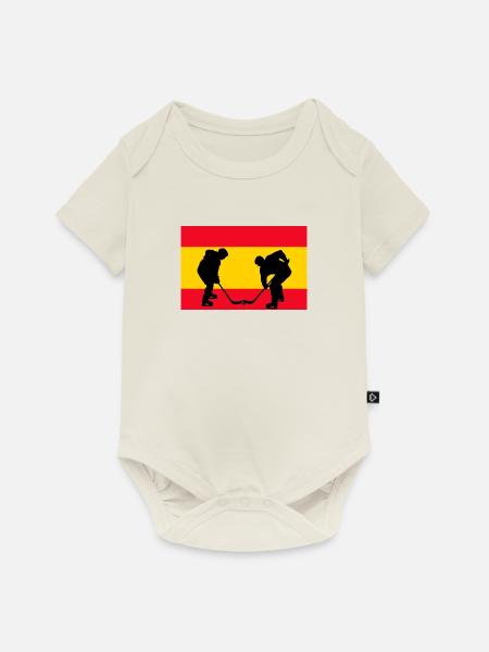 Spanien Flagge - Baby Premium Kurzarmbody - Naturweiß