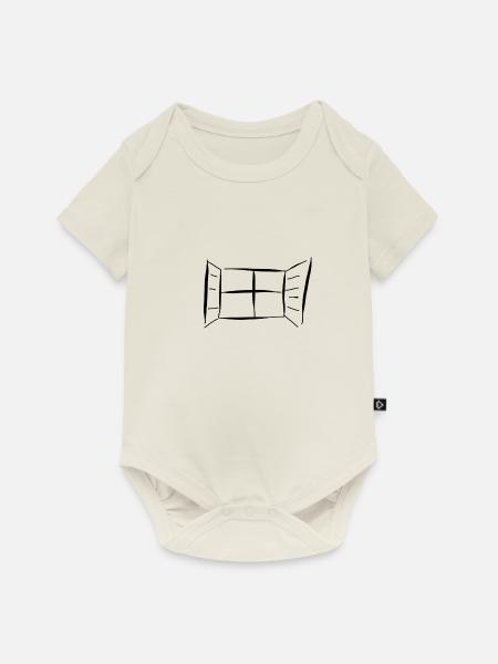Fenster - Baby Premium Kurzarmbody - Naturweiß
