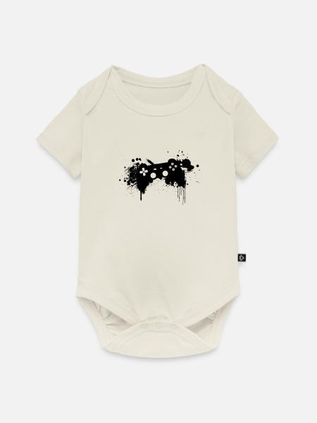 Spielen Sie harte Controller - Baby Premium Kurzarmbody - Naturweiß