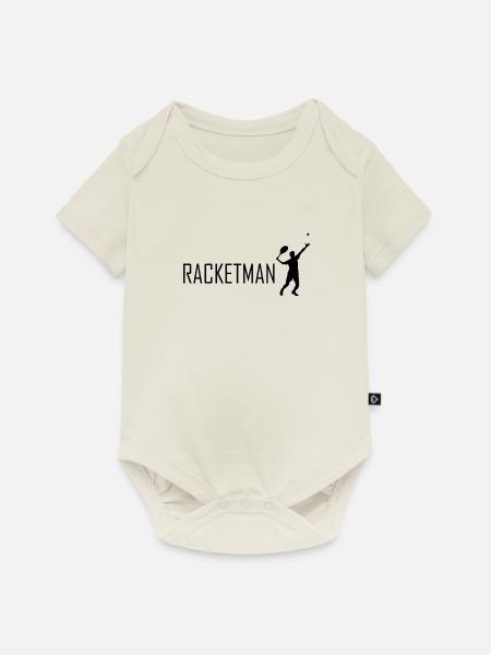 Racketman Tennis Aufschlag - Baby Premium Kurzarmbody - Naturweiß