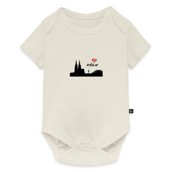 Ich liebe Köln - Silhouette Kölner Dom - Heimat - Baby Premium Kurzarmbody - Naturweiß - Vorne