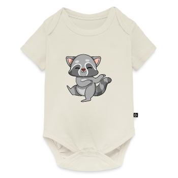 Cute dancing raccoon - Baby Premium short-sleeve bodysuit - off white - Front