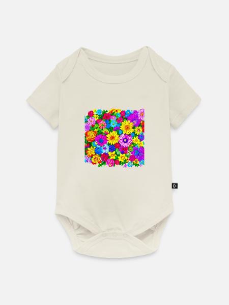 Flower Collage - Baby Premium Kurzarmbody - Naturweiß