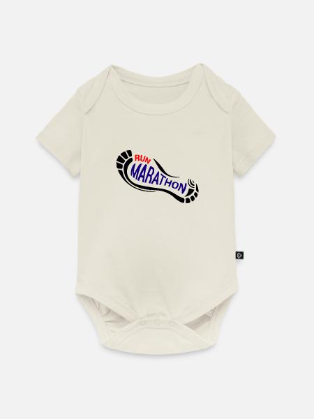 Marathon - Baby Premium Kurzarmbody - Naturweiß
