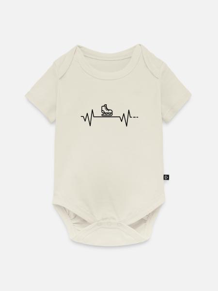 Herzschlag Schlittschuh Eiskunstlauf Laufen Eis - Baby Premium Kurzarmbody - Naturweiß