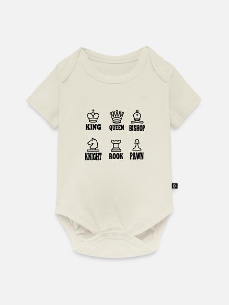 Schachfiguren auf Weiß - Baby Premium Kurzarmbody - Naturweiß