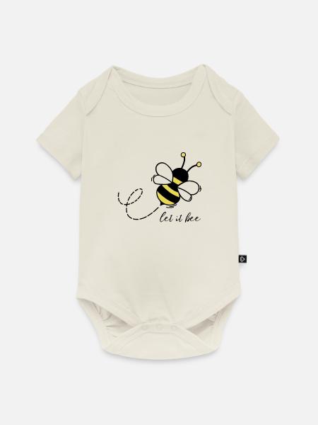 Let it be bee - Baby Premium Kurzarmbody - Naturweiß