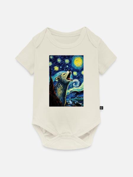Wolf - Baby Premium Kurzarmbody - Naturweiß