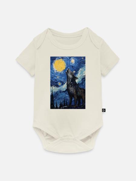 Wolf - Baby Premium Kurzarmbody - Naturweiß