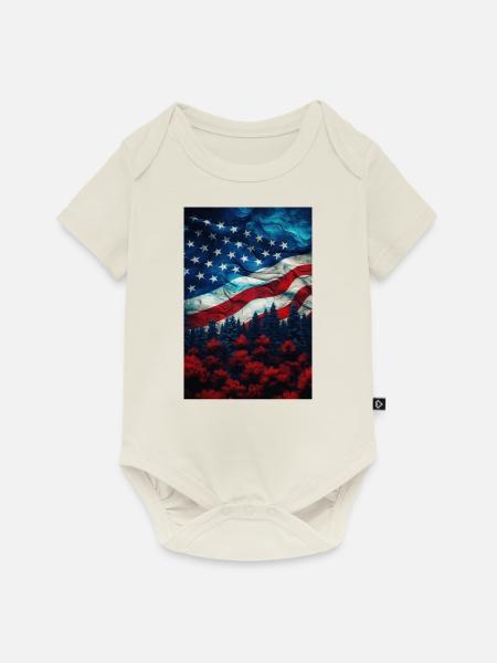 USA - Baby Premium Kurzarmbody - Naturweiß