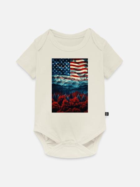 USA - Baby Premium Kurzarmbody - Naturweiß