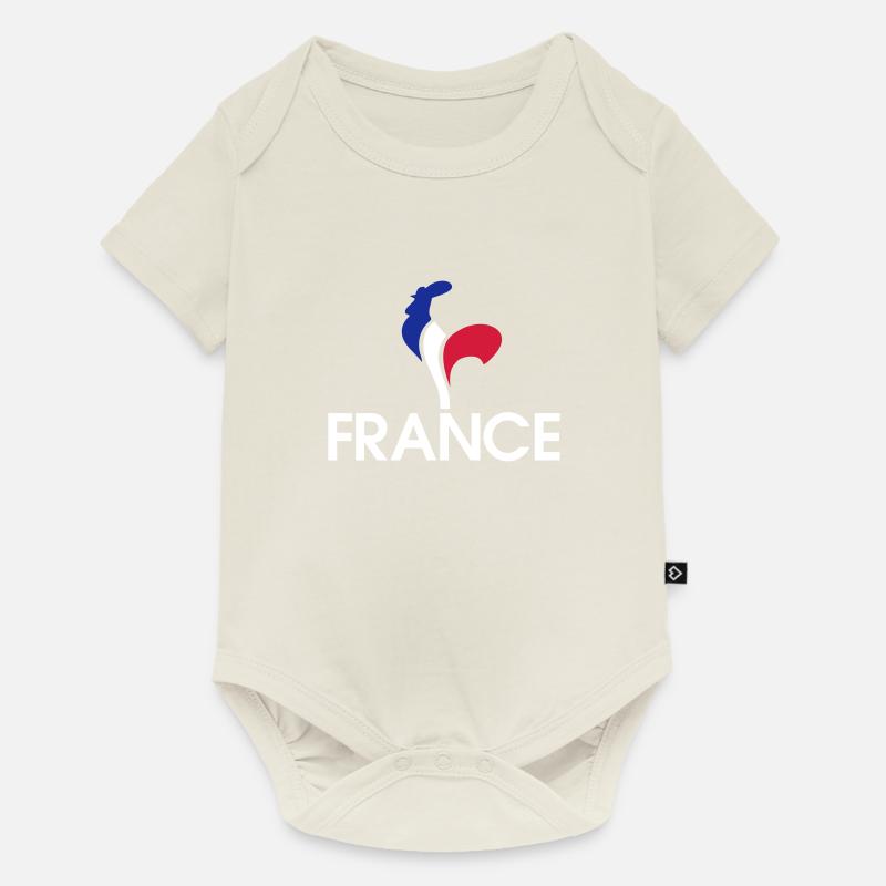 France Coq - Body à manches courtes Premium Bébé - blanc cassé
