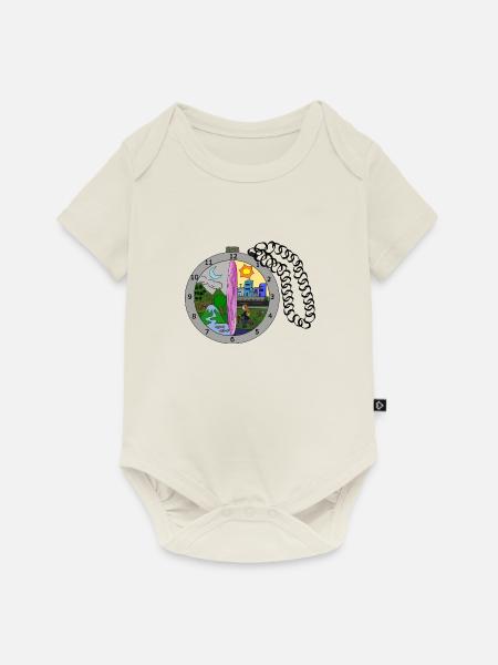 Zeitreise Uhr - Baby Premium Kurzarmbody - Naturweiß