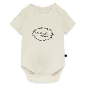 Mei Dirndl is in da Waesch mit - Baby Premium Kurzarmbody - Naturweiß - Vorne