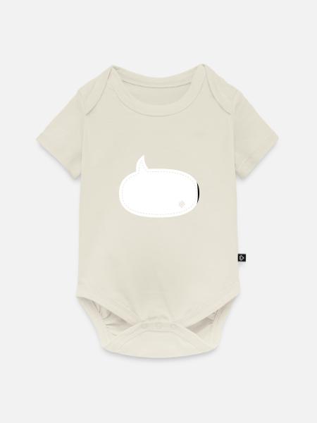 speech balloon patch - Baby Premium Kurzarmbody - Naturweiß