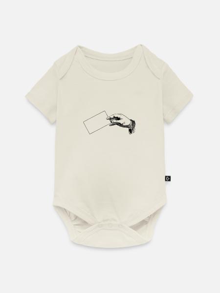 Hand - Baby Premium Kurzarmbody - Naturweiß