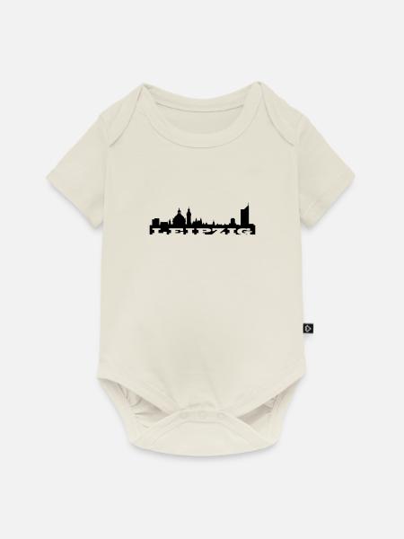 Skyline Leipzig - Baby Premium Kurzarmbody - Naturweiß