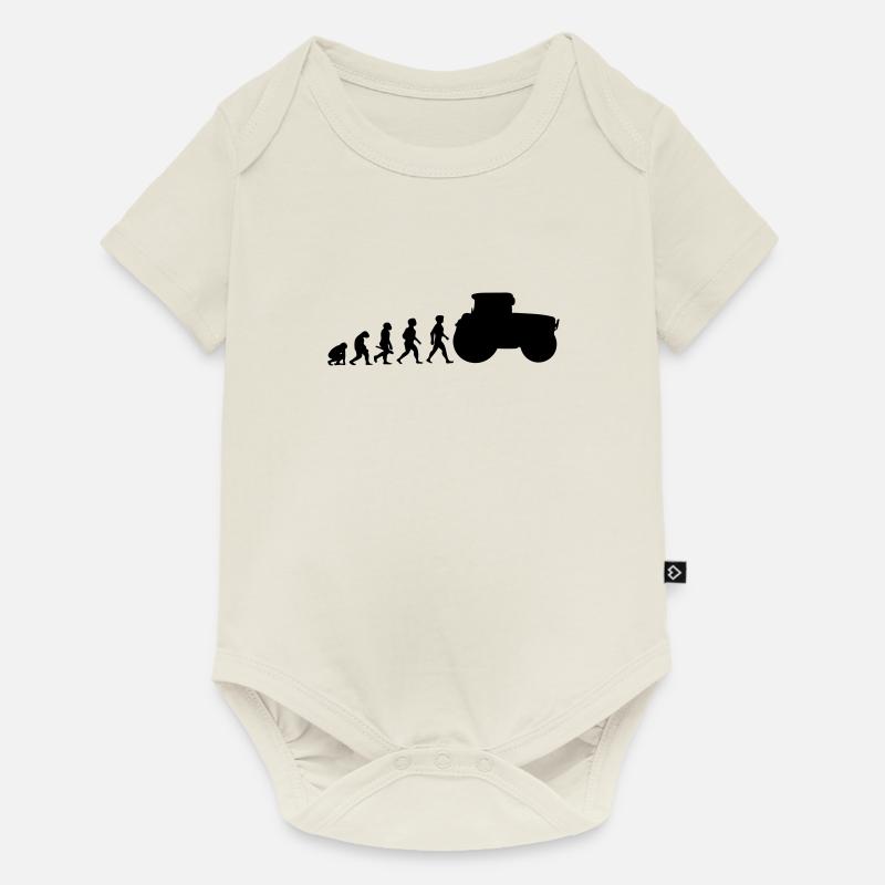 Evolution Traktor Traktor Traktor - Baby Premium Kurzarmbody - Naturweiß