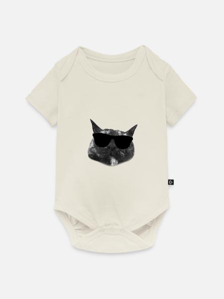 Cool Cat - Baby Premium Kurzarmbody - Naturweiß