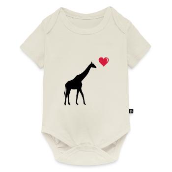girafe love - Body à manches courtes Premium Bébé - blanc cassé - Devant