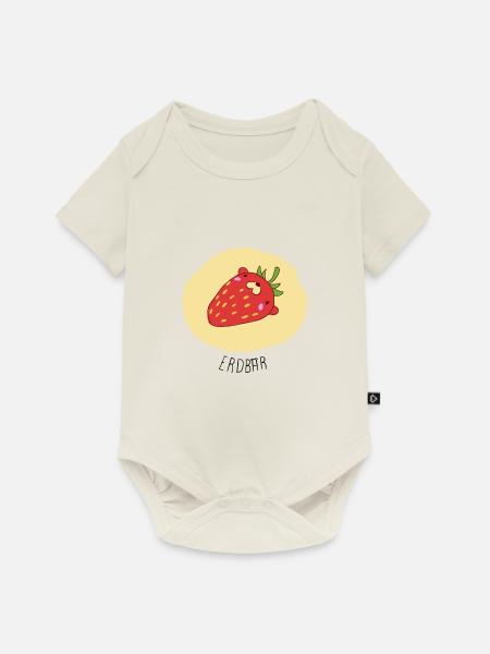 Erdbär (schwarze Schrift) - Baby Premium Kurzarmbody - Naturweiß