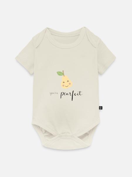 Birne Spruch - Baby Premium Kurzarmbody - Naturweiß