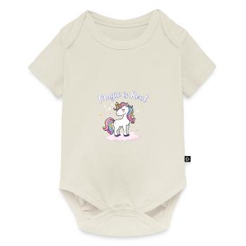 La magie est une véritable licorne Inspiration L’art pour les rêveurs - Body à manches courtes Premium Bébé - blanc cassé - Devant