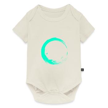 Kreis Bürste Design Türkis - Baby Premium Kurzarmbody - Naturweiß - Vorne