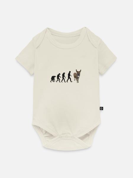 esel evolution - Baby Premium Kurzarmbody - Naturweiß