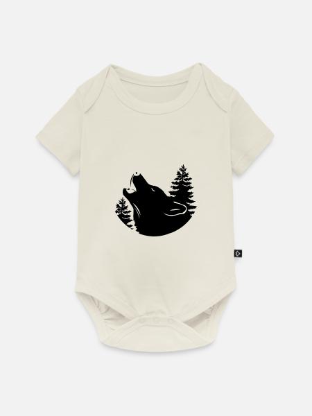 Wolf - Naturschutz - Tierschutz - Baby Premium Kurzarmbody - Naturweiß