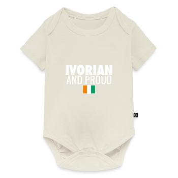 Drapeau ivoirien et fier de la Côte d’Ivoire - Body à manches courtes Premium Bébé - blanc cassé - Devant