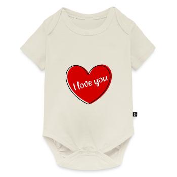 red heart red heart gift valentine's day - Baby Premium short-sleeve bodysuit - off white - Front