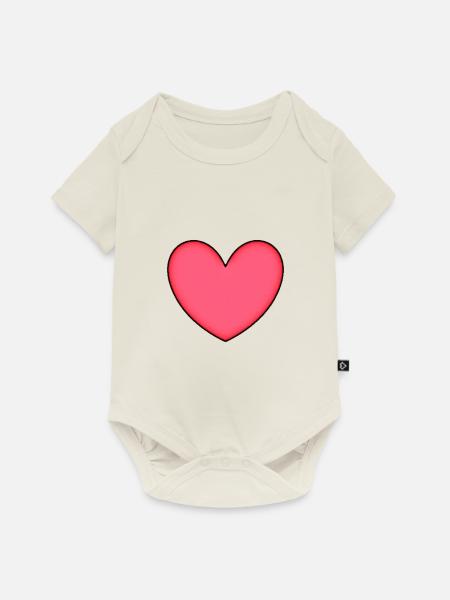 Herz rosa Muster pink Geschenk Valentinstag - Baby Premium Kurzarmbody - Naturweiß