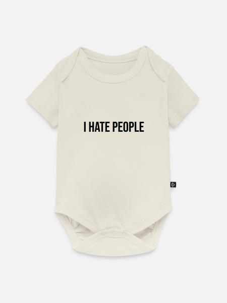 Ich hasse Menschen - Baby Premium Kurzarmbody - Naturweiß