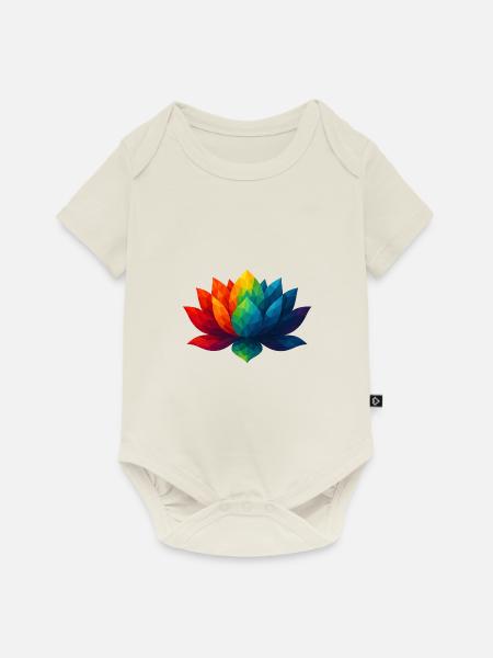 WPAP Stil - Lotus - Baby Premium Kurzarmbody - Naturweiß