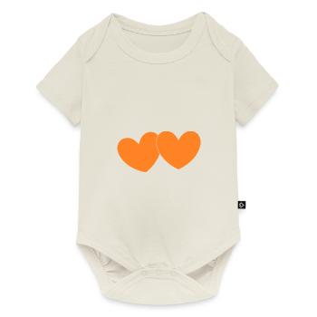 orange heart orange valentine's day - Baby Premium short-sleeve bodysuit - off white - Front