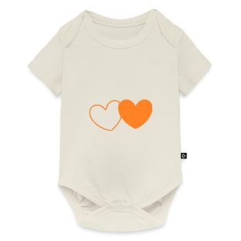 Valentinstag Herz orangen - Baby Premium Kurzarmbody - Naturweiß - Vorne