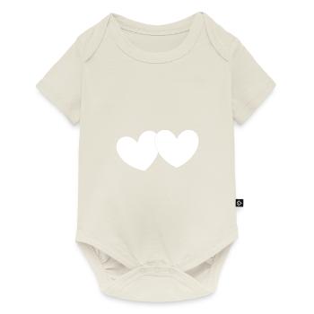 Weißes Herz Valentinstag - Baby Premium Kurzarmbody - Naturweiß - Vorne
