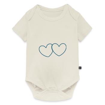 Coeur bleu Saint-Valentin - Body à manches courtes Premium Bébé - blanc cassé - Devant