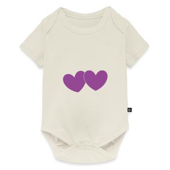 Valentine's Day Heart Violet Couples - Baby Premium short-sleeve bodysuit - off white - Front